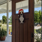 Two stained glass golden retrievers hanging together, handmade dog suncatchers