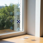 Snowflake Stained Glass Suncatcher – Christmas Star Ornament, Handmade Winter Decor, Stained Glass Wall Hanging, Holiday Gift