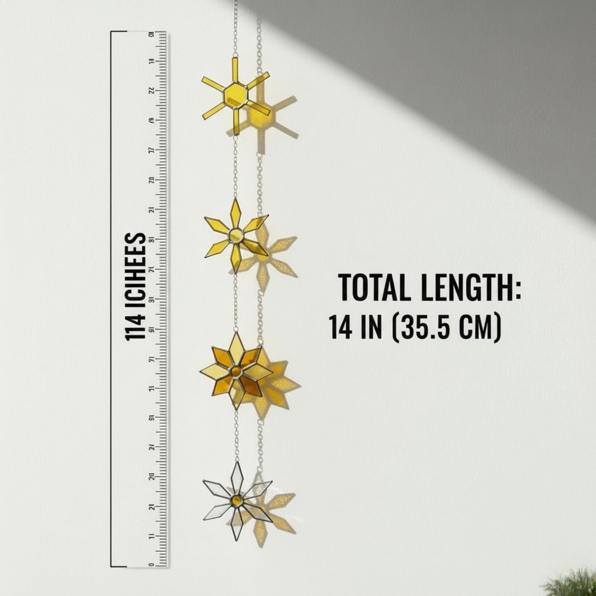 Snowflake Stained Glass Suncatcher – Christmas Star Ornament, Handmade Winter Decor, Stained Glass Wall Hanging, Holiday Gift