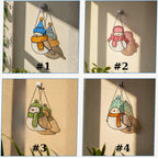 Bird stained glass design options displayed side by side – handmade suncatcher collection.