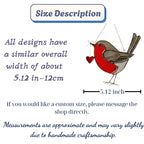 Set of robin designs #1 #2 #3, stained glass bird ornaments collection