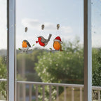 Size guide for robin stained glass suncatcher, approx 5.12 inch wide