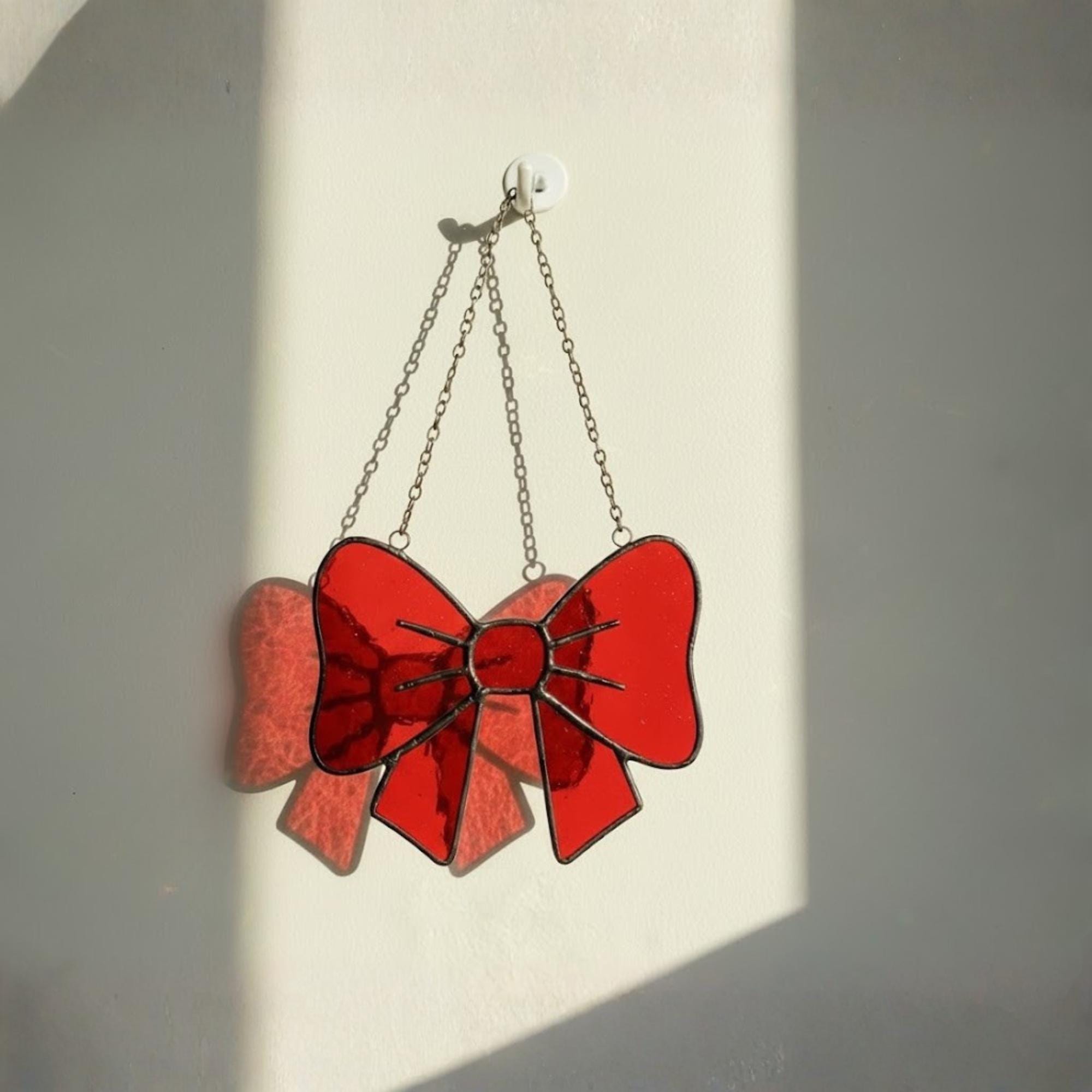 Stained Glass Christmas Tree Ornaments, Handmade Window Suncatcher Decor, Gift Stocking Stuffer, Secret Santa, Winter Holiday Decoration