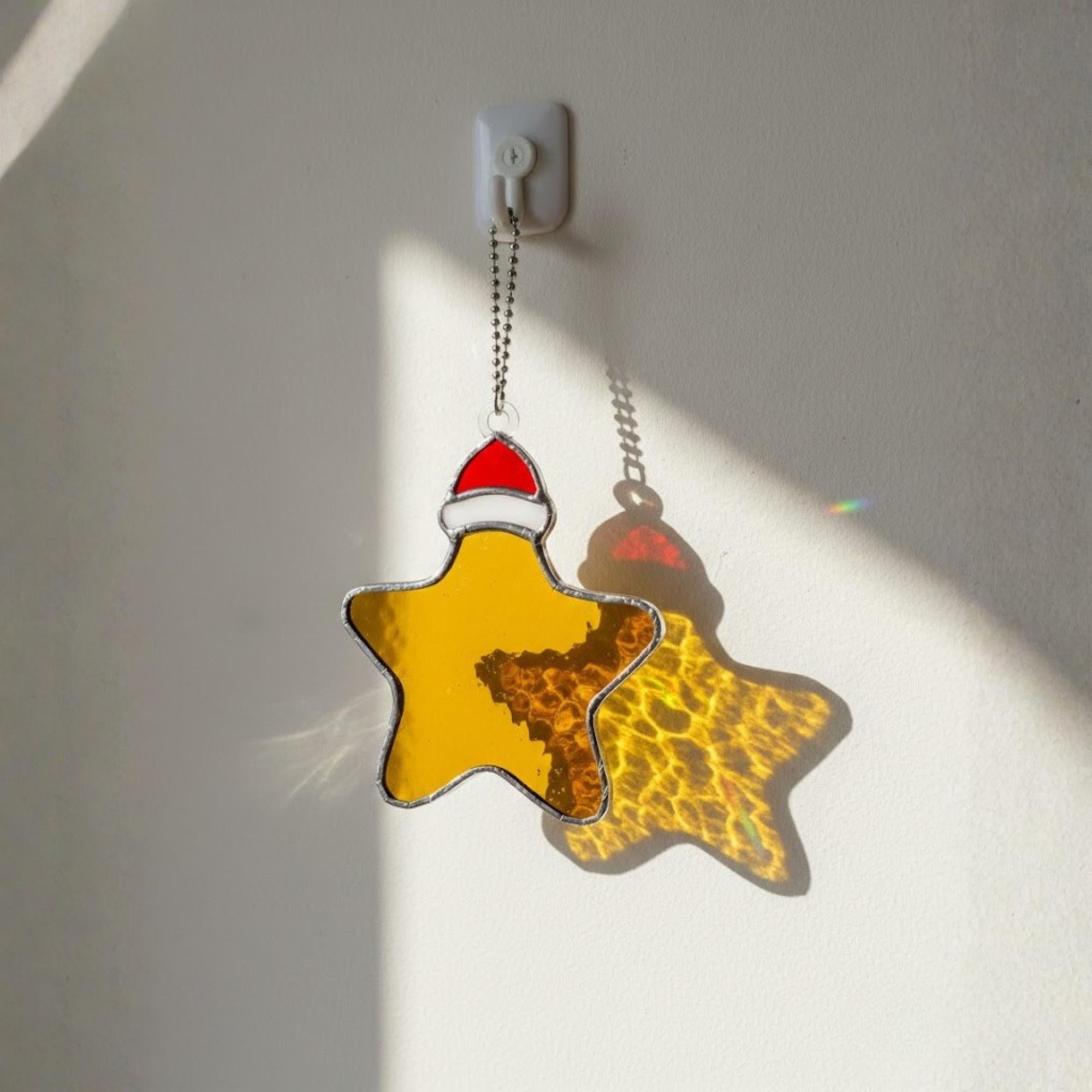 Stained Glass Christmas Tree Ornaments, Handmade Window Suncatcher Decor, Gift Stocking Stuffer, Secret Santa, Winter Holiday Decoration