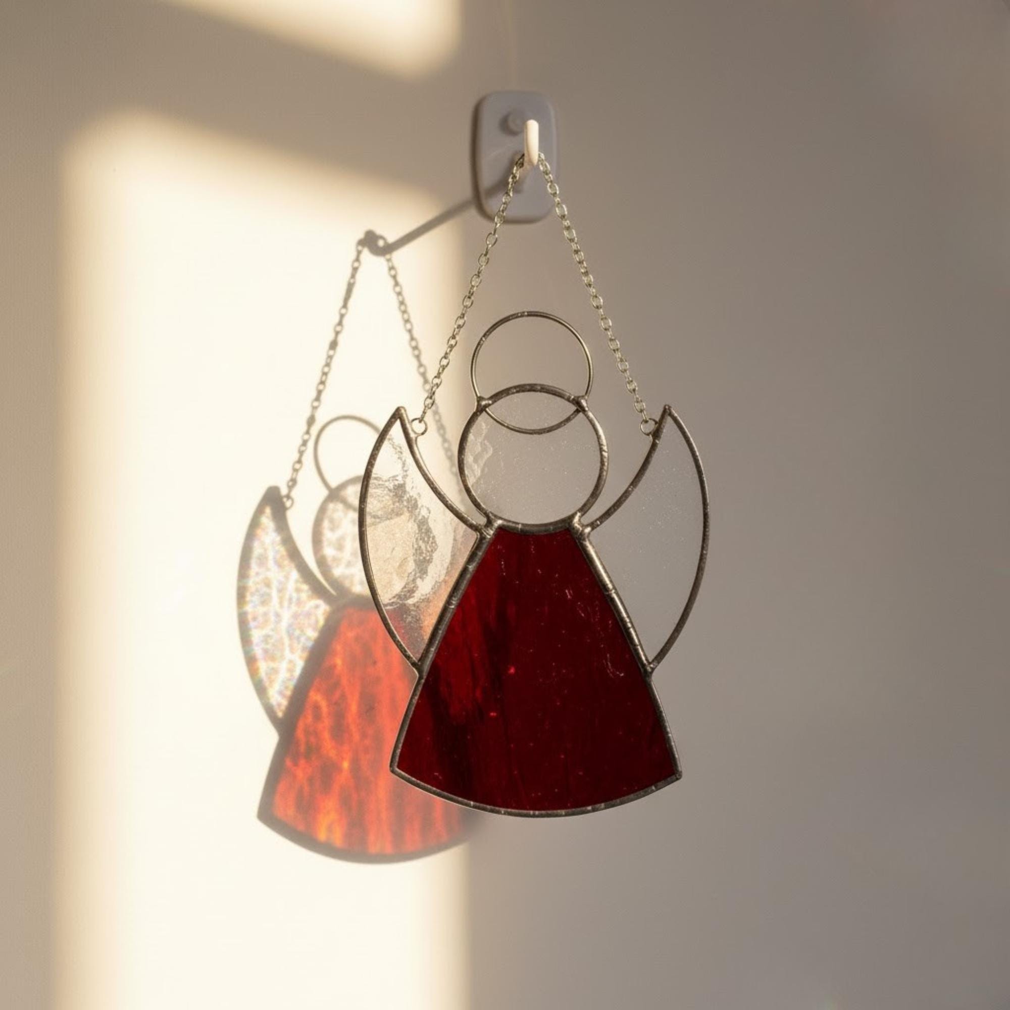 Stained Glass Christmas Tree Ornaments, Handmade Window Suncatcher Decor, Gift Stocking Stuffer, Secret Santa, Winter Holiday Decoration