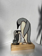 Stained Glass Penguin Suncatcher, Christmas Gift for Mom, Winter Window Hanging, Unique Holiday Decor, Gift for Penguin Lover