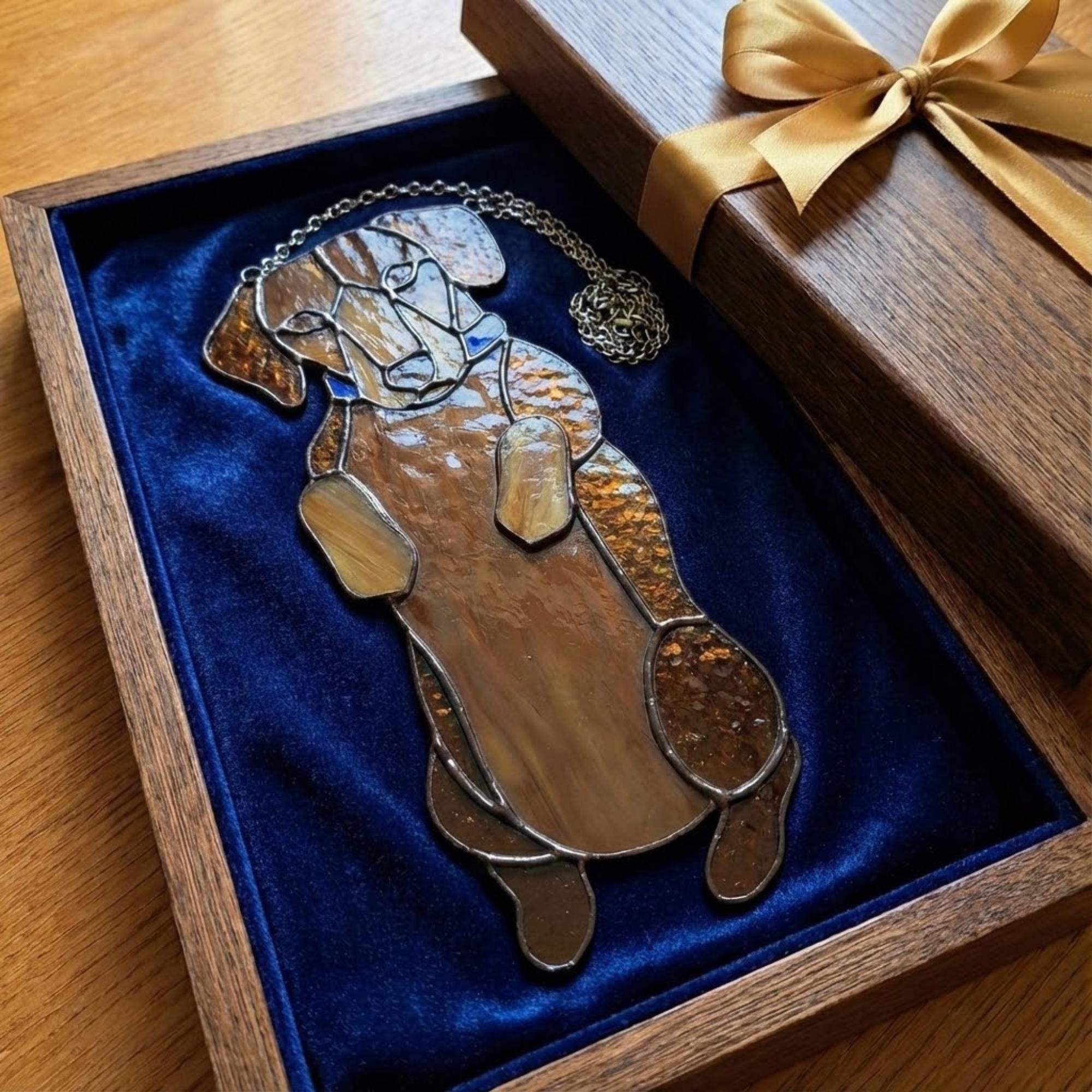 Stained Glass Dachshund Suncatcher, Pet Memorial Gift, Wiener Dog Art, Sausage Dog Ornament, Dog Lover Gift for Mom, Window Hanging