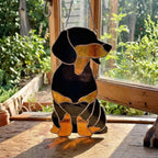 Stained Glass Dachshund Suncatcher, Pet Memorial Gift, Wiener Dog Art, Sausage Dog Ornament, Dog Lover Gift for Mom, Window Hanging
