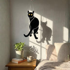 Black Cat Stained Glass Suncatcher, Pet Memorial Gift for Her, Tuxedo Cat Ornament, Cat Mom Birthday Gift, Window Hanging Decor