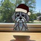 Size chart for stained glass dog suncatchers, approx 7.87 inch tall