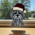 Size chart for stained glass dog suncatchers, approx 7.87 inch tall