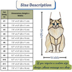 Stained Glass Ragdoll Cat Suncatcher with Wood Stand | Blue Eyes Siamese Cat Memorial Gift | Pet Loss Sympathy Gift for Mom | Desk Decor