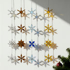 Snowflake Stained Glass Suncatcher – Christmas Star Ornament, Handmade Winter Decor, Stained Glass Wall Hanging, Holiday Gift