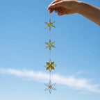 Snowflake Stained Glass Suncatcher – Christmas Star Ornament, Handmade Winter Decor, Stained Glass Wall Hanging, Holiday Gift