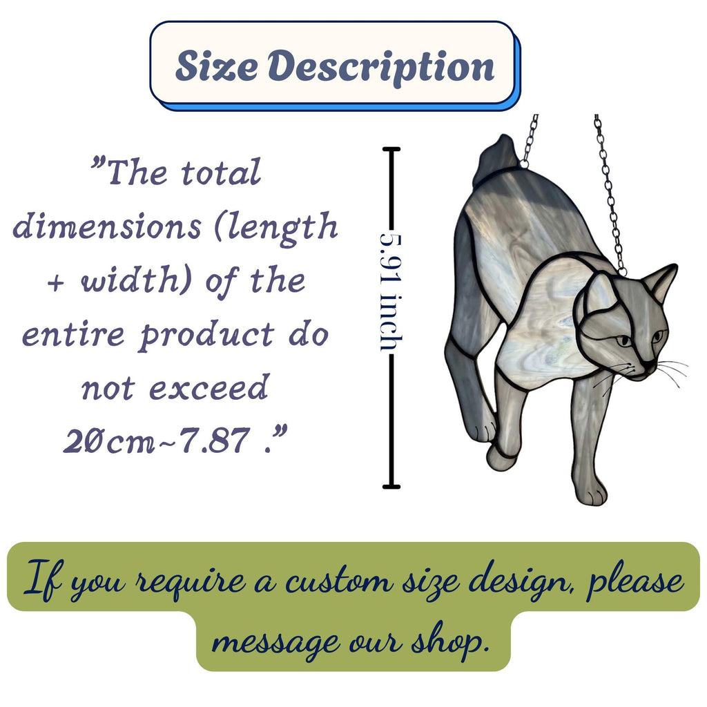 Stained glass Tuxedo cat suncatcher in black and white, available in funny lounging and sitting poses, window hanging or wood stand decor.