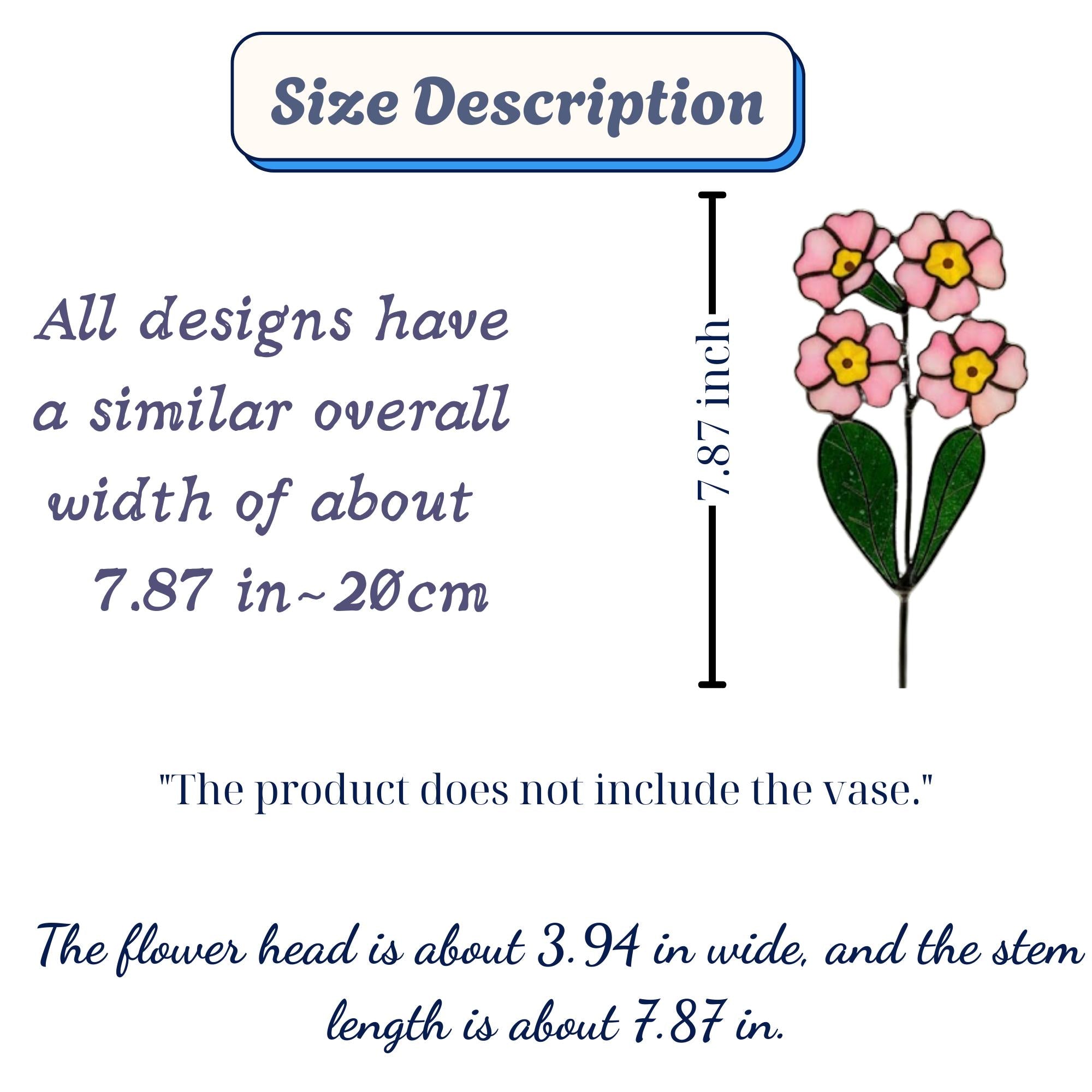 Stained glass pink primrose flower with yellow centers, February birth month gift, available with personalized wood stand or as a single stem.