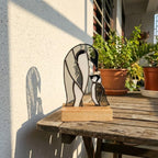 Stained Glass Penguin Suncatcher, Christmas Gift for Mom, Winter Window Hanging, Unique Holiday Decor, Gift for Penguin Lover