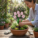 Pink Stained Glass Tulip Suncatcher, Glass Flower Bouquet for Vase, Mothers Day Gift for Mom, Birthday Gift for Her, Spring Home Decor
