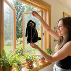 Black Cat Stained Glass Suncatcher, Pet Memorial Gift for Her, Tuxedo Cat Ornament, Cat Mom Birthday Gift, Window Hanging Decor