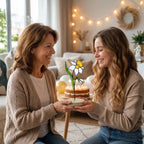 Stained Glass Narcissus, December Birth Flower Gift, Winter Birthday Gift for Her, Christmas Table Decor, Flower Stake