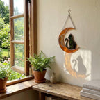 Stained Glass Black Cat on Moon, Pet Memorial Gift, Cat Lover Suncatcher, Celestial Window Hanging, Christmas Gift for Her, Mom