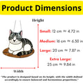 Product dimensions chart for stained glass cat, available in small, medium, large, and extra large.