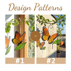 Stained glass monarch butterfly suncatcher, orange and black window hanging, nature lover gift, memorial ornament decor.