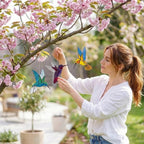 Stained glass hummingbird suncatcher, colorful bird window hanging, spring decor gift for mom, sympathy memorial ornament.