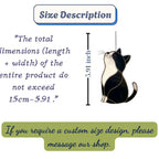 Black Cat Stained Glass Suncatcher, Pet Memorial Gift for Her, Tuxedo Cat Ornament, Cat Mom Birthday Gift, Window Hanging Decor