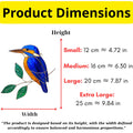 Vibrant stained glass Kingfisher bird suncatcher with blue wings and orange chest perched on a branch, displayed as window hanging or table decor.