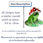 Stained Glass Frog Suncatcher | Mushroom Hat Decor | Goblincore Aesthetic | Cute Toad on Lily Pad | Plant Lover Gift for Her