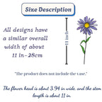 Stained glass purple aster flower bouquet, artificial wildflower stem for vase decor, purple daisy glass art gift for her.