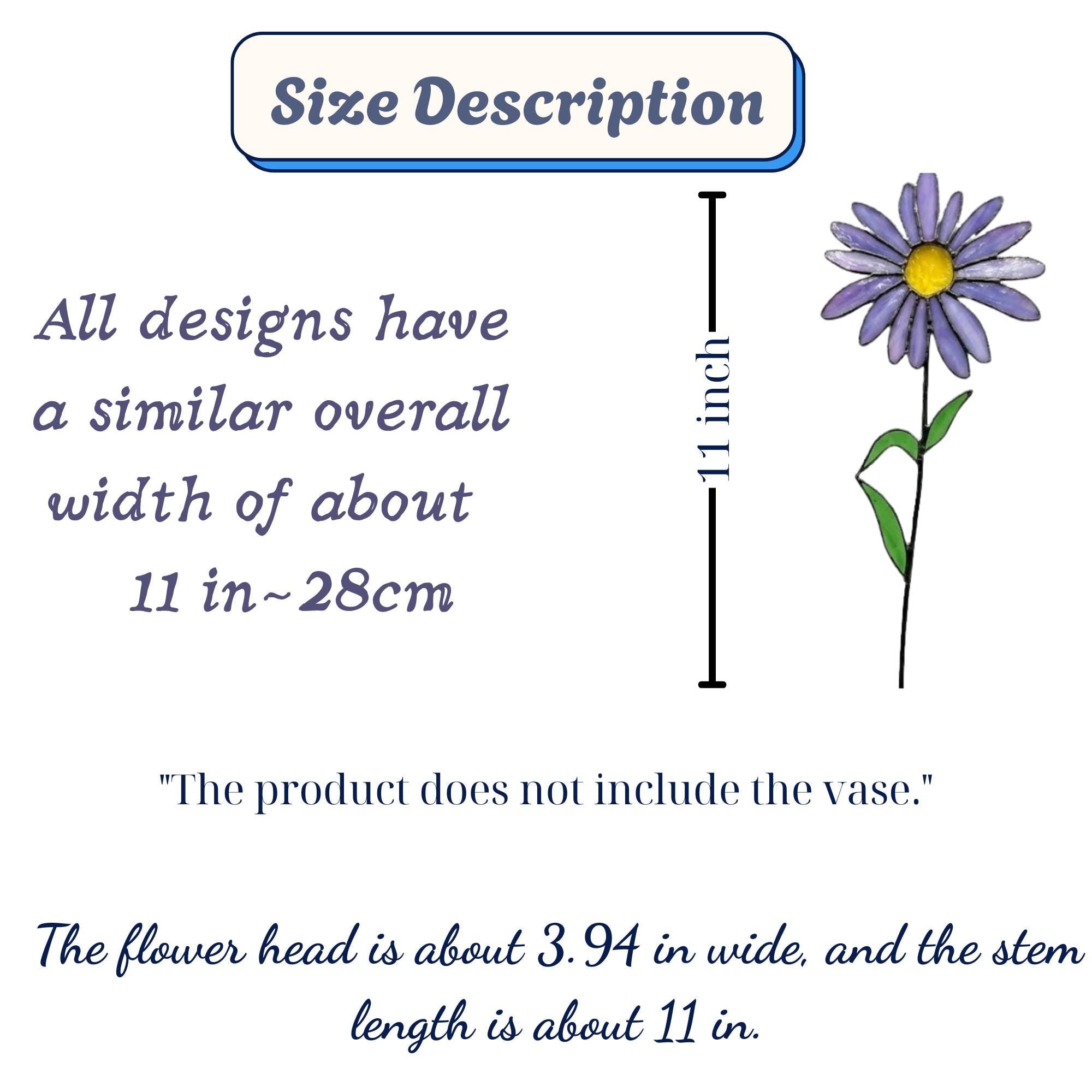 Stained glass purple aster flower bouquet, artificial wildflower stem for vase decor, purple daisy glass art gift for her.