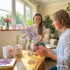 Stained glass purple aster flower bouquet, artificial wildflower stem for vase decor, purple daisy glass art gift for her.