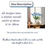 Stained glass tulip flower bouquet, colorful spring decor stems for vase, eternal glass art gift for mom.