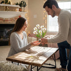 White stained glass calla lily bouquet 3D flower stems in vase casting shadows elegant wedding anniversary gift handmade art by LuzyGlassArt.