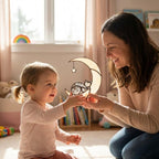 Stained glass black cat on crescent moon suncatcher, celestial window hanging with star, witchy decor and pet memorial gift.