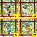 Heart Stained Glass Suncatcher | Love Vine Window Hanging | Romantic Cottagecore Decor | 3rd Anniversary Valentine Gift for Wife | Glass Art