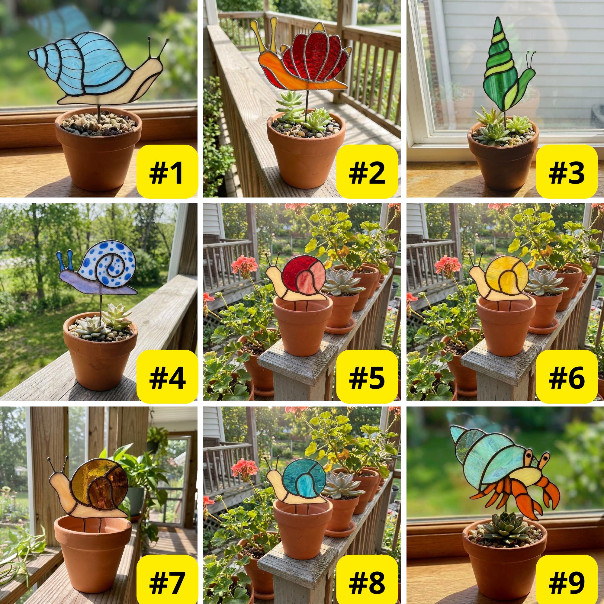 Stained Glass Snail Suncatcher | Cottagecore Window Decor