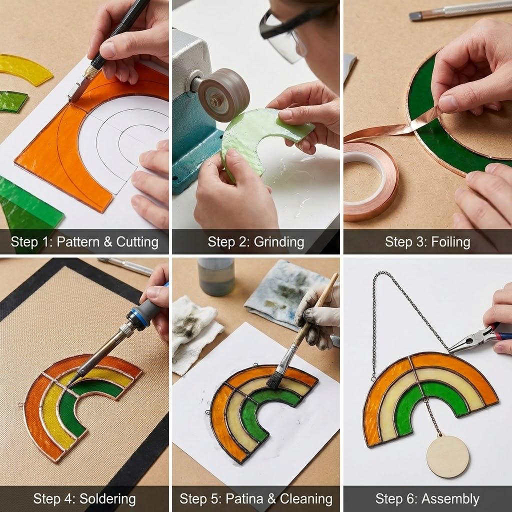 Stained Glass Rainbow Bridge Suncatcher | Pet Loss Memorial Decor