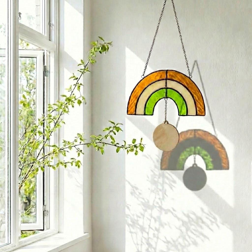 Stained Glass Rainbow Bridge Suncatcher | Pet Loss Memorial Decor