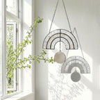 Stained Glass Rainbow Bridge Suncatcher | Personalized Pet Memorial Gift | Dog Cat Loss Sympathy | Window Hanging | Custom Name Tag Decor