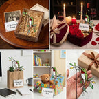 Handmade stained glass plant stakes collection including hummingbird, cardinal, blue jay birds, monarch butterfly, dragonfly, and flowers attached to metal rods for indoor plant pot decoration.