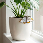 Stained Glass Moth Plant Stake | Luna Moth Pot Sitter | Butterfly Indoor Garden Decor | Plant Lover Gift | Flower Pot Accessories | 1 Pc