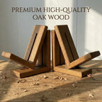 Handmade dragonfly wing stained glass bookends on premium solid oak base, green and yellow glass casting shadows, art nouveau luxury decor.