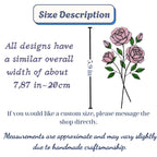 Handmade stained glass pink rose flower bouquet plant stake, 3d glass art for flower pot decoration, eternal flower gift for mother day, vase not included.