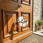 Handmade stained glass chinchilla suncatcher, cute white and grey rodent holding a branch, kawaii animal window hanging for pet lovers.