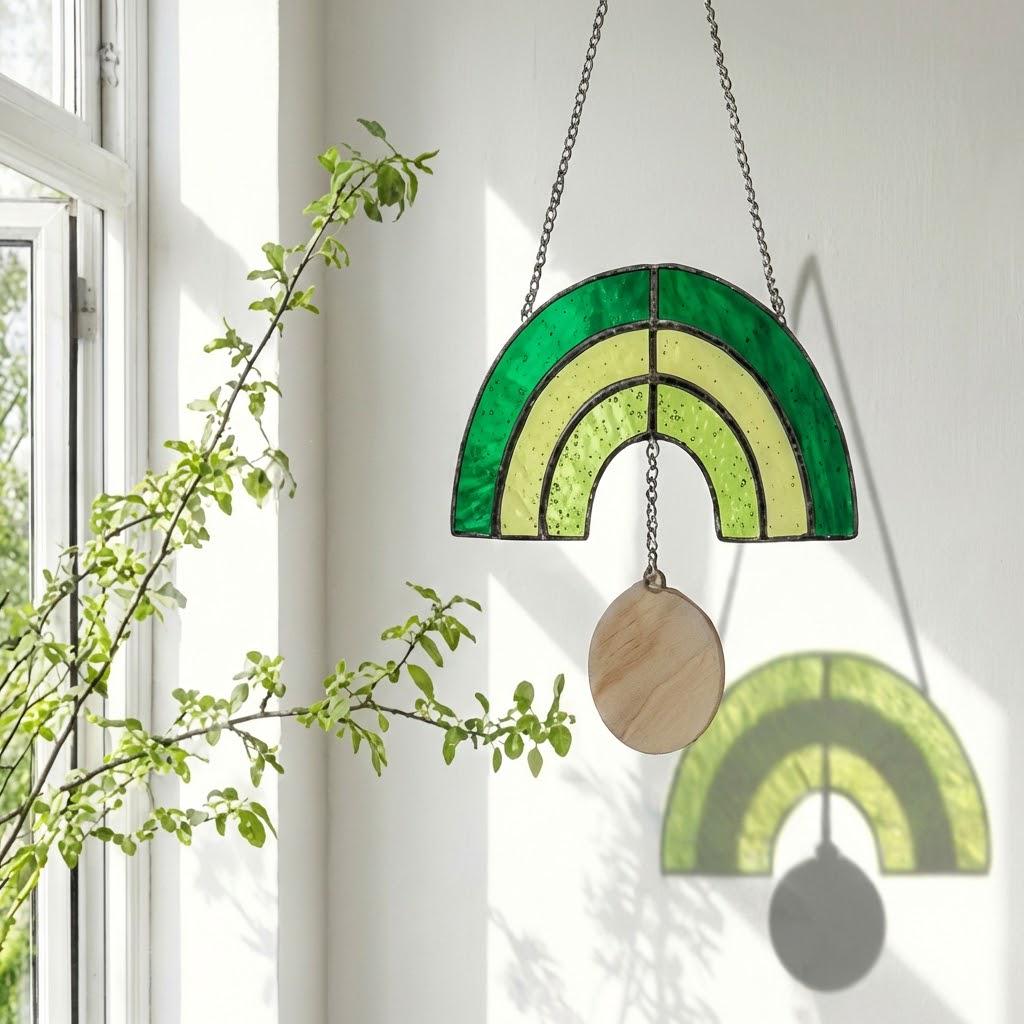 Stained Glass Rainbow Bridge Suncatcher | Personalized Pet Memorial Gift | Dog Cat Loss Sympathy | Window Hanging | Custom Name Tag Decor