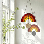 Stained Glass Rainbow Bridge Suncatcher | Personalized Pet Memorial Gift | Dog Cat Loss Sympathy | Window Hanging | Custom Name Tag Decor