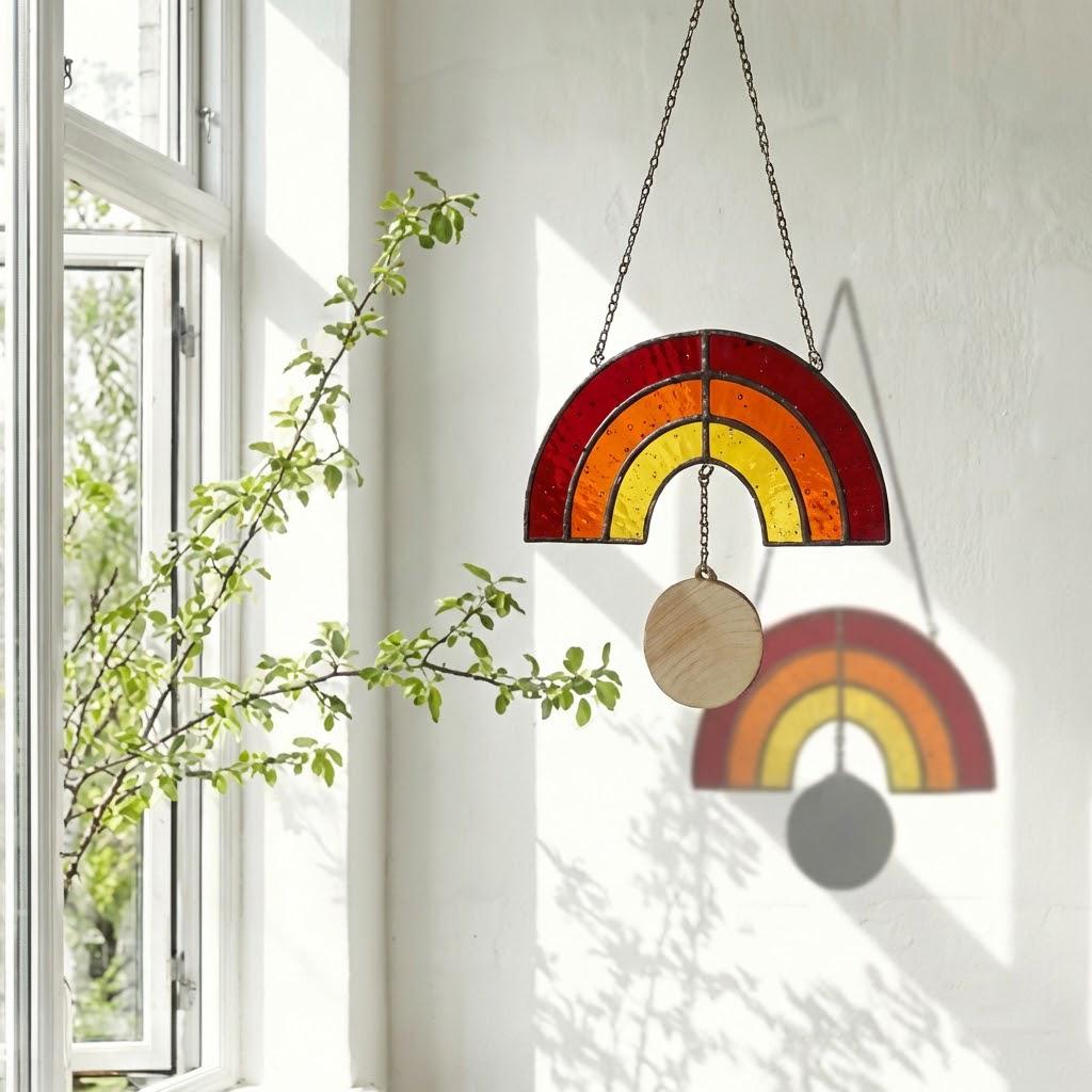 Stained Glass Rainbow Bridge Suncatcher | Personalized Pet Memorial Gift | Dog Cat Loss Sympathy | Window Hanging | Custom Name Tag Decor